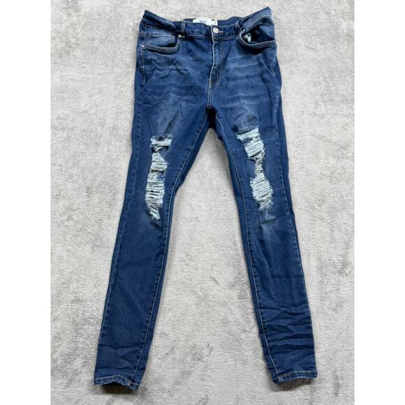 Refuge Denim Miami‎ Jeans Womens Size 11 Blue Distressed - Picture 1 of 7